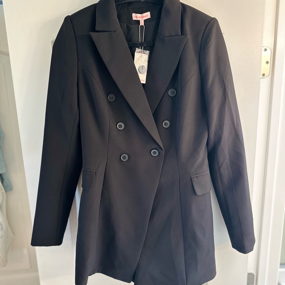 re:named Black Double-Breasted Jumpsuit